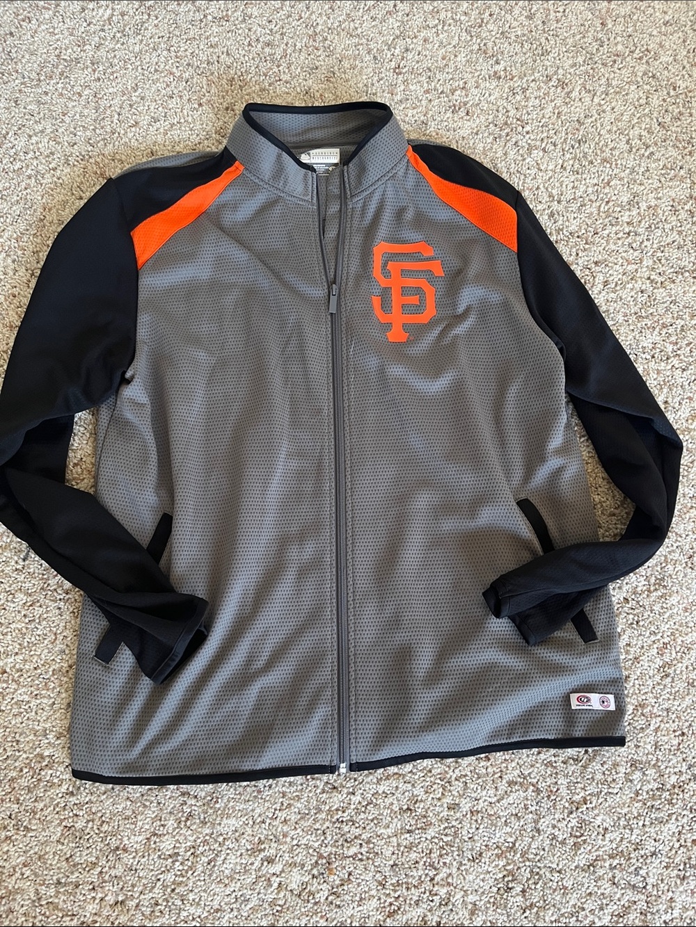 MLB SF Giants Grey, Black & Orange Full-Zip Jacket San Francisco